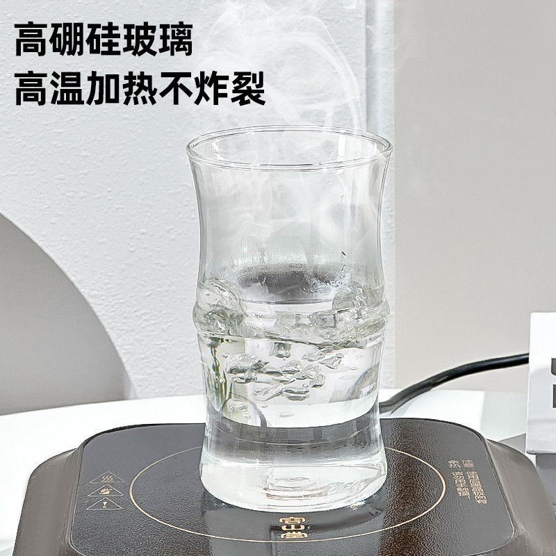 Sáng Tạo Phong Cách Trung Hoa Tre Hình Đặc Biệt Cao Borosilicate Thủy Tinh Chịu Nhiệt Matcha Sữa Trà Sữa Latte Mỹ Cà Phê GOSN