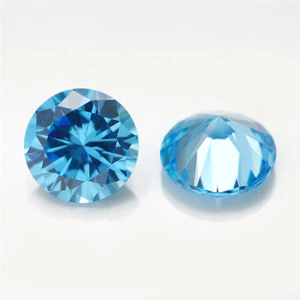 Biển xanh cắt hình tròn từ 15 đến 30 viên từ 3.25 mm đến 10 mm, cubic zirconia, phù hợp làm trang sức DIY