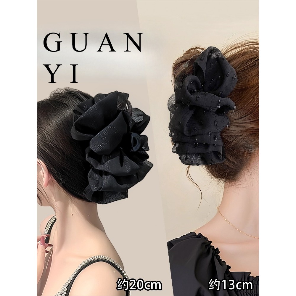 Kẹp tóc nơ lớn màu đen Kẹp tóc cua lớn