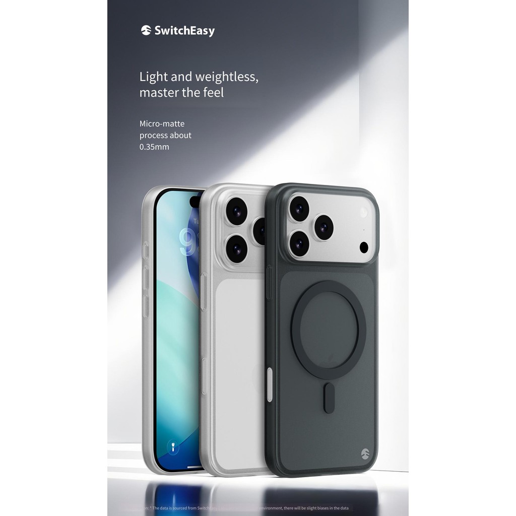 Switcheasy iPhone 17Pro Ốp điện thoại từ tính 17 Air Ultra-Thin 0.35M Frosted 17 pro max Trong suốt Cảm giác khỏa thân trọn gói