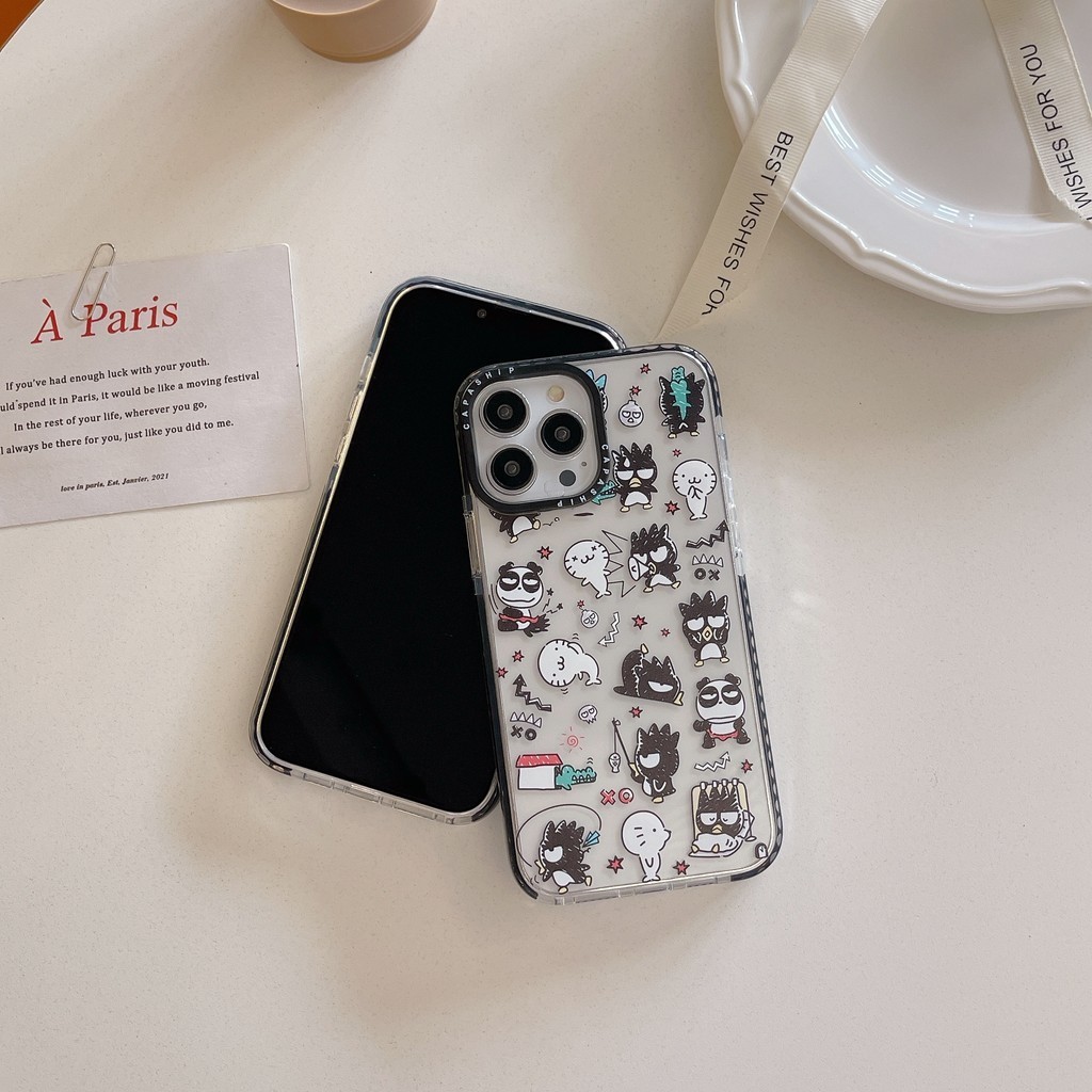 CAPASHIP BADTZ-MARU XO PANDAB HANAMRU Vỏ mềm hình chim cánh cụt mát mẻ Tương thích cho iPhone 17 Pro Max Air Plus 16 / 15 / 14 / 13 / 12 / 11 / X / XS / XR / SE / 8 / 7 / 6