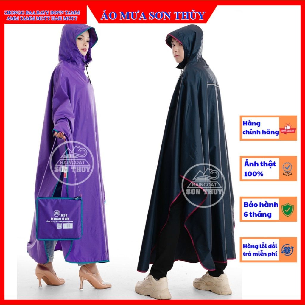 (K27) Áo mưa không kính, không lỗ xỏ gương K27 chính hãng Sơn Thủy, áo mưa siêu nhẹ thời trang cao cấp  aomuasonthuyhn