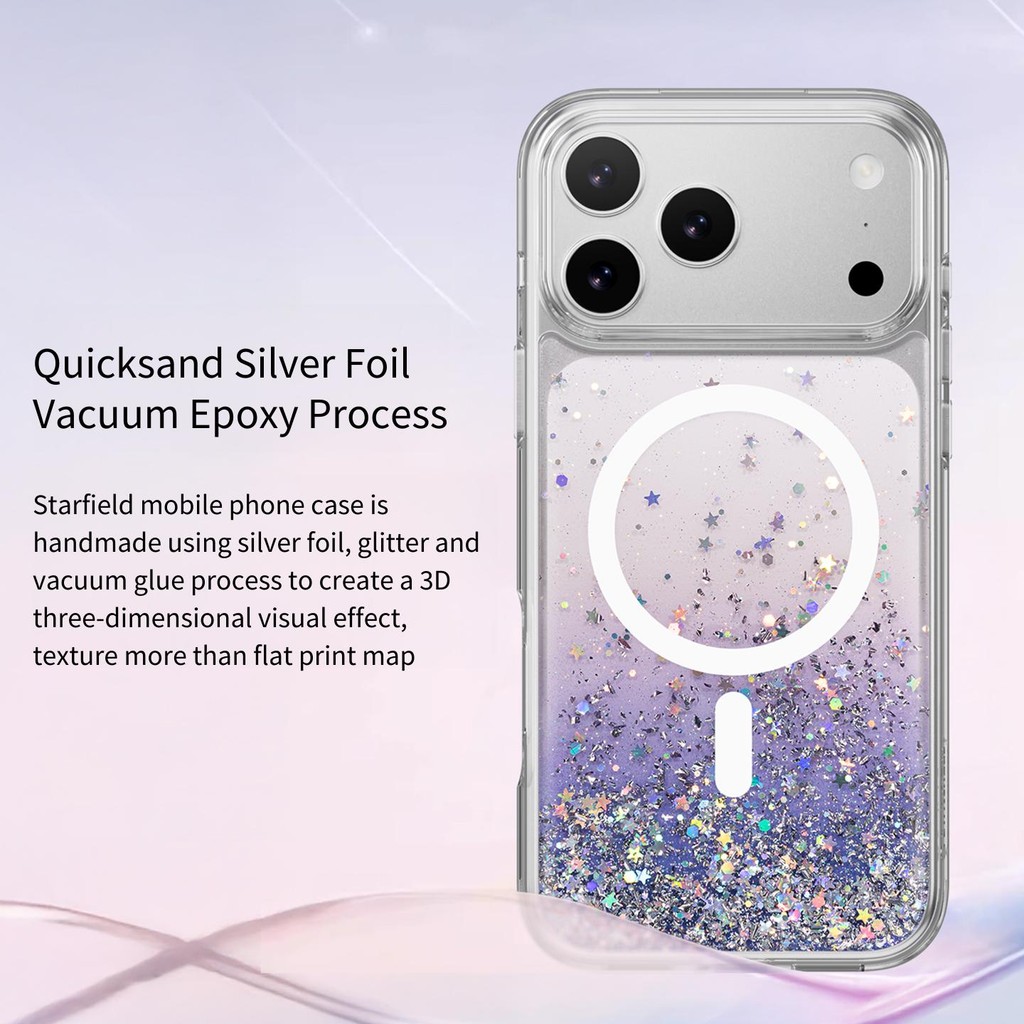 Switcheasy iPhone 17Pro Ốp điện thoại từ tính i17 Pro max Srarfield M Night Ice Snow Bao gồm tất cả Dây buộc chuyển màu trong suốt 17air