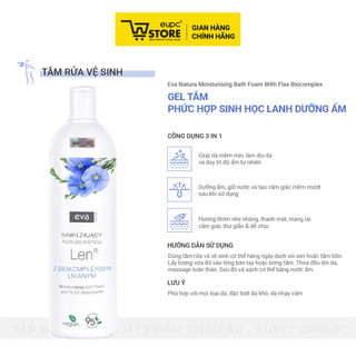Gel Tắm Phức Hợp Sinh Học Lanh Hỗ Trợ Duy Trì Độ Ẩm Của Da, Làm Mềm Mịn Da Eva Natura 750ml