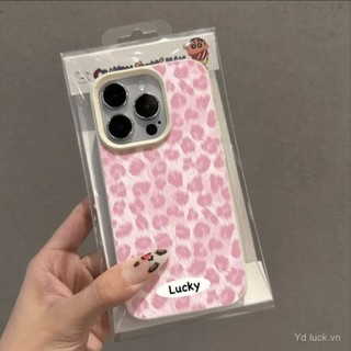 Ốp điện thoại sang trọng nhẹ thời trang cao cấp in họa tiết da báo màu hồng Thích hợp cho iPhone 17promax 16promax 15 14promax 13 11promax 16pro 15pro 16plus 15plus 16 Vỏ điện thoại chống sốc