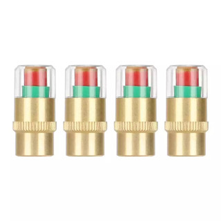 Bộ 4 Van Cảnh Báo Áp Suất Lốp Lõi Đồng Xe Máy, Ô Tô, Theo Dõi Áp Suất Bánh Xe Với 3 Màu Kèm Con Tán
