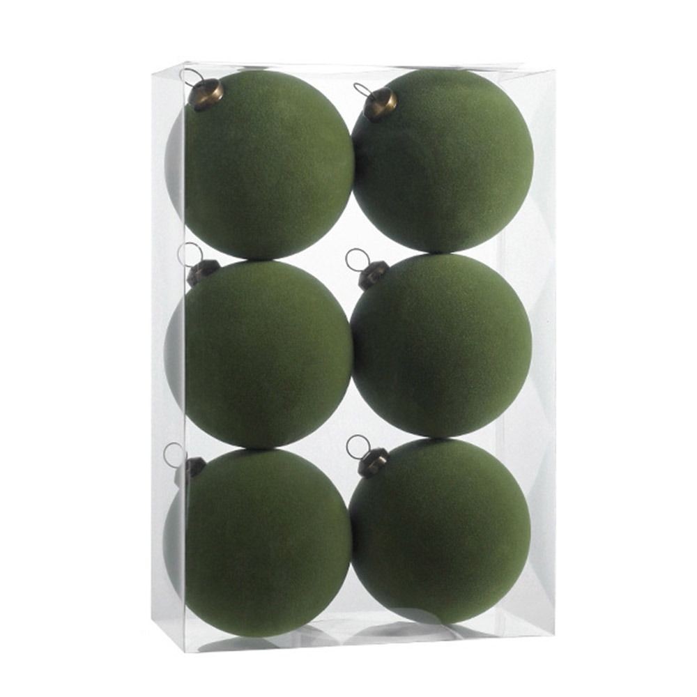 MARGREDY 6 Bộ Trang Trí Quả Bóng Giáng Sinh, Kích Thước 8CM Mặt Dây Chuyền Cây Giáng Sinh Màu, Tiệc Cưới Quà Tặng Bóng Nhung Nhựa Đồ Trang Trí Năm Nhà Trang Trí Giáng Sinh