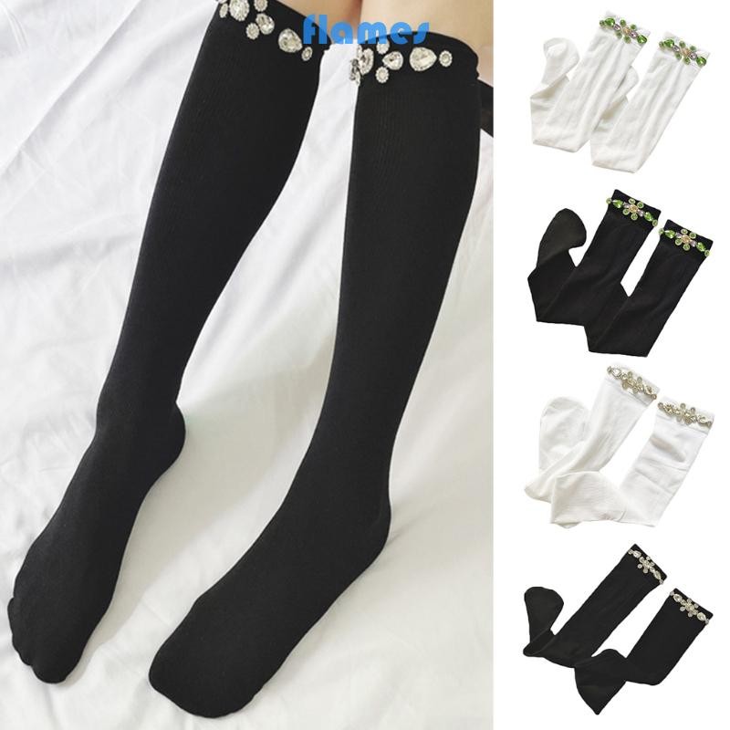Vớ Nữ Mùa Hè Co Dãn, In Sọc Phong Cách Preppy và Gothic với Màu Nổi Bật