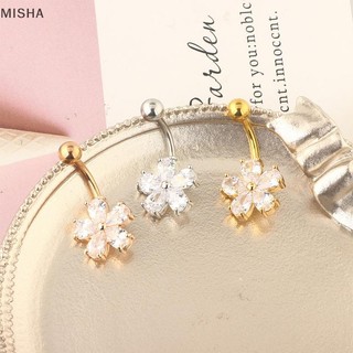 Misa Tinh Tế Zircon Thép Không Gỉ Cơ Thể Trang Sức Hoa Bụng Nút Nhẫn Dangling Piercings Phụ Kiện Dễ Thương Goth Nữ Gợi Cảm Rốn Xuyên