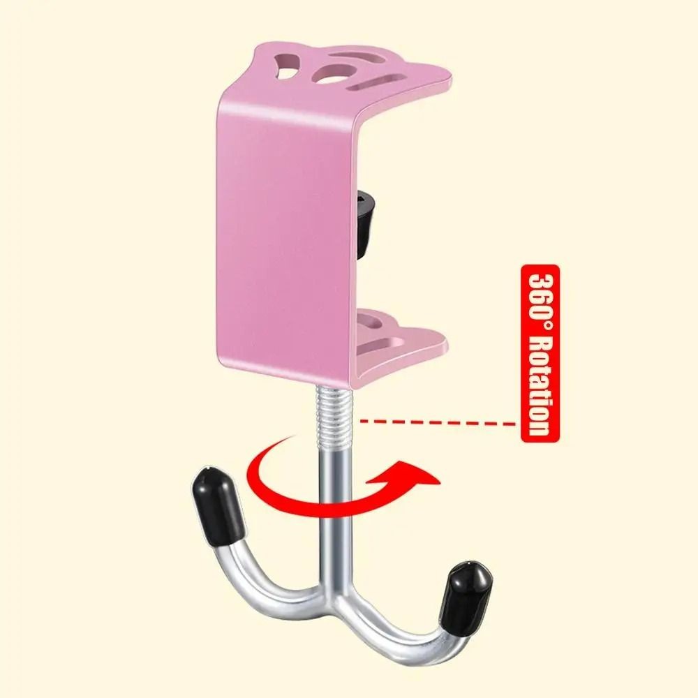Móc bên bàn làm việc CHEESELY, Giá đỡ bàn có thể điều chỉnh không cần đục lỗ, Móc đôi có thể tháo rời đa chức năng Giá đỡ ba lô