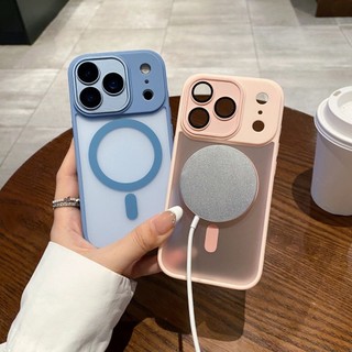 Dành Cho Magsafe Matte Hard Case Cho iPhone 17 16 15 Pro Max Air 14 Plus 12 13 11 Từ Tính Với Camera Phim Giáp Vỏ Chống Sốc
