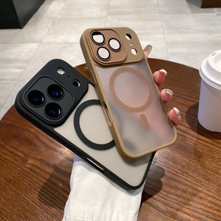 Dành Cho Magsafe Matte Hard Case Cho iPhone 17 16 15 Pro Max Air 14 Plus 12 13 11 Từ Tính Với Camera Phim Giáp Vỏ Chống Sốc