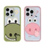 Ibumpers Hoạt Hình Dễ Thương Họa Tiết Cá Sấu Trong Suốt Ốp lưng iPhone 12 13 14 15 16 Pro Max 2IN1 Cứng Acrylic Ốp Lưng Dày Khung Chống Sốc