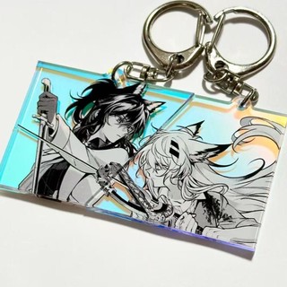 Arknights Laser Anime Keychain Texas Acrylic Key Chain Man Lappland Key Ring Women Bag Pendant Ornament  Friend Gift