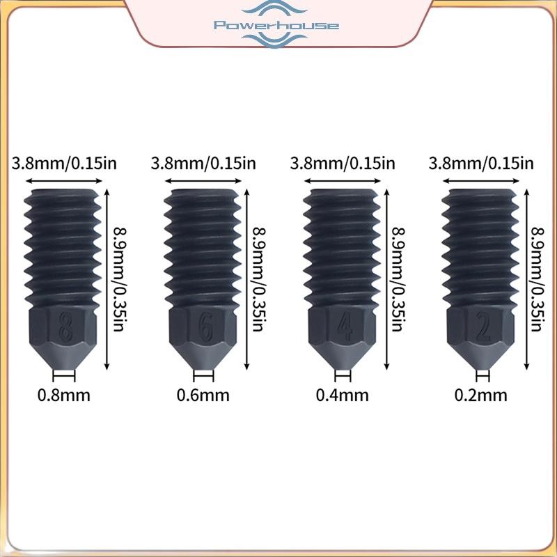 Vòi phun điện cho vòi phun Bambu Lab A1 / A1 0,2 0,4 0,6 0,8mm Vòi phun thép cứng cho máy in 3D nâng cấp Bambulab A1.