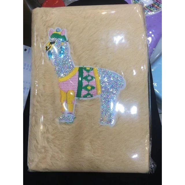 Sổ nhật ký bìa lông mềm phủ dày họa tiết Kawai 21*14.2cm