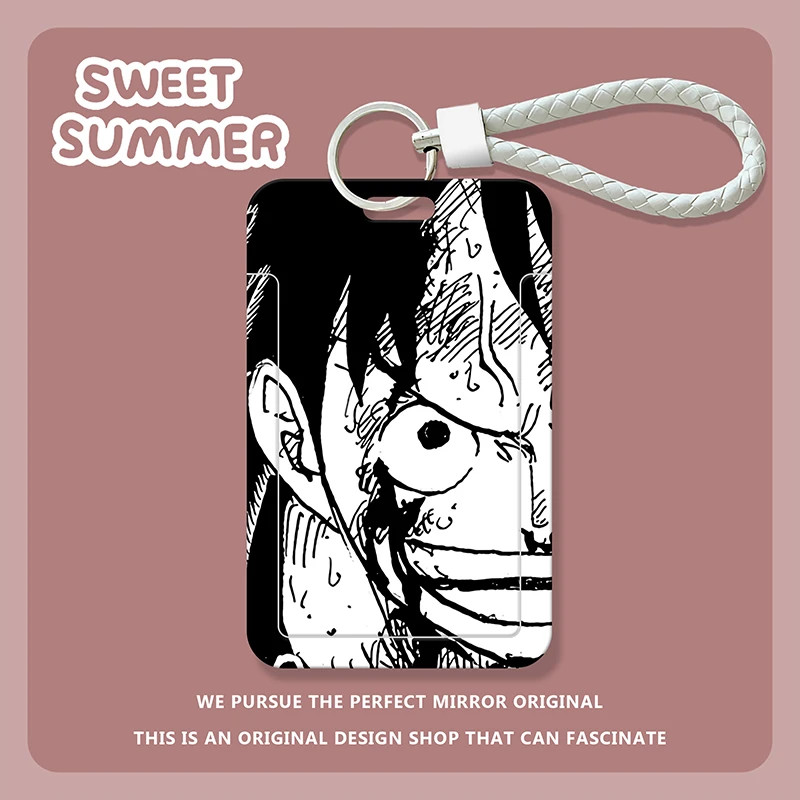 ONE PIECE Luffy Hộp Đựng Thẻ ID Cho Ngân Hàng Sinh Viên Xe Buýt Hộp Đựng Thẻ Kinh Doanh Có Dây Đeo Tay
