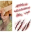 Hình xăm dán Halloween 1 chiếc, họa tiết vết sẹo zombie máu đáng sợ, chống thấm nước, chân thực, trang điểm hóa trang