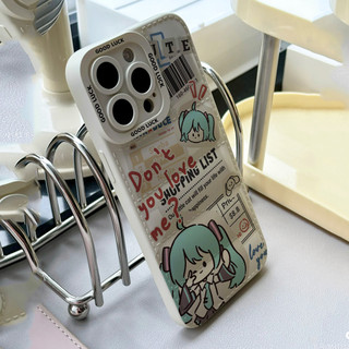 Ốp điện thoại Hatsune Miku Sticky Notes cho iPhone 17 / 17Air / 16E / 15 Plus / 14 / 13 / 12 / 11 / Pro Max. Chống sốc rơi. Hộp đựng túi khí kiểu áo khoác silicon lỏng che phủ toàn diện