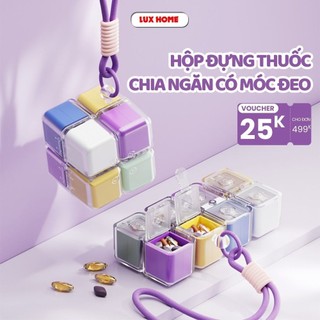 Hộp Đựng Thuốc Chia Ngăn Mini 6 Ô Hình Magic Cube, Hộp Đựng Thuốc Viên 7 Ngày Chống Ẩm Tiện Lợi