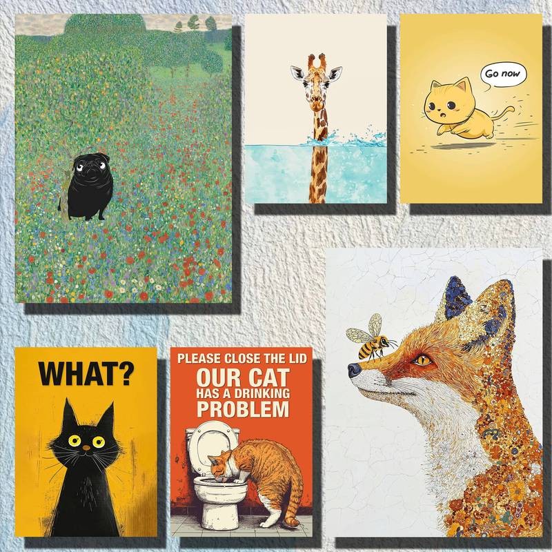 Đáng Yêu Động Vật Pals Thú Cưng Vui Nhộn Trong Pastel Canvas Tranh Cho Nghệ Thuật Trang Trí Tường Nhà Canvas Poster