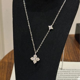 Vòng cổ hoa zircon mạ vàng 18K, không gây dị ứng