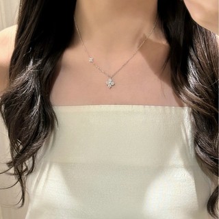 Vòng cổ hoa zircon mạ vàng 18K, không gây dị ứng