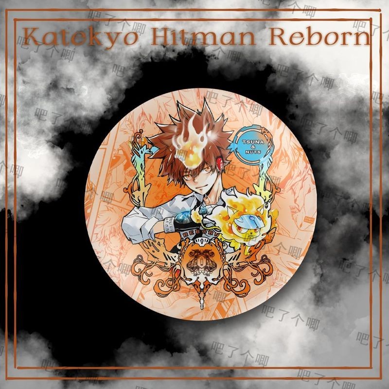 Katekyo Hitman Reborn! Huy hiệu ba chiều 58mm cho Tsuna, Gokudera, Yamamoto và Lambo - Trâm cài áo độc đáo