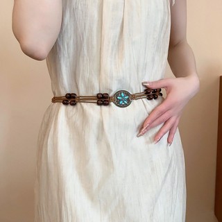 Hạt gỗ Boho với dây gai dầu - Phụ kiện thời trang đơn giản gồm dây nịt và vòng cổ