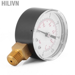 hilivn Mini Đồng Hồ Đo Áp Suất Nước Thích Ứng Không Khí Dầu 0-15psi 0-1bar BSPT Kích Thước Di Động