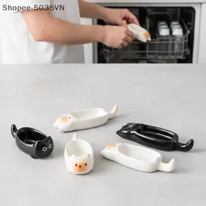 {AKIN} Đĩa nhúng Mini hình mèo bằng gốm Bát nhỏ Đồ ăn gia đình Bàn bếp Bát mèo trang trí {a}