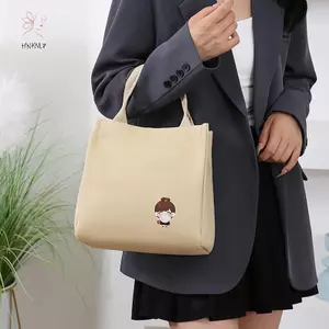 HNKMP Hoạt Hình Nhật Bản Gấu Bông Hộp Cơm Trưa Túi Tote Dung Tích Lớn Túi Bento Dễ Thương.