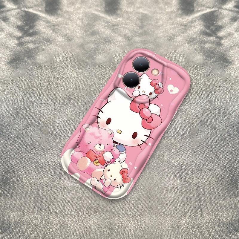 Vỏ Silicon Hoạt Hình Cho VIVO Y28 Y36 4G Y27S Bảo Vệ 3D Vỏ Điện Thoại Mềm TPU Kitty Sinh Viên Chống Sốc