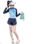 Đồ bơi bé gái Mùa hè Phong cách mới Trẻ em Màu sắc tương phản Áo dài tay + Quần short Đồ bơi thông thường