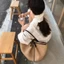 Túi tote BRAA, có viền tương phản Túi đeo vai dung tích lớn, Túi xách Tote đi biển dệt tay hợp thời trang có thể gập lại