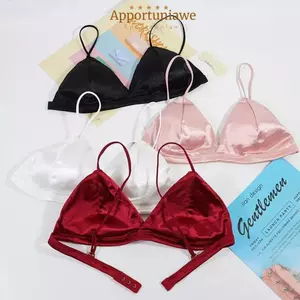 IAPPORTUNIA Áo Ngực Nữ, Áo Ngực Satin Liền Mạch Làm Đẹp, Áo Bralette Polyester Thoáng Khí Hình Chữ V Sâu