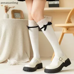 AA Ngọt Ren Chắp Vá Bê Sos Gothic Nơ Trắng Dễ ThươngNữ Giữa Ống Sos VN