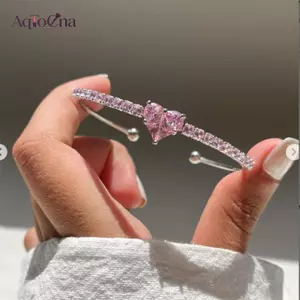 AqToCna Mới Trái Tim Tình Yêu Zircon Vòng Tay Đa Năng Hợp Thời Trang Phụ Kiện Dành Cho Nữ Dự Tiệc Trang Sức Quà Tặng AqToCna