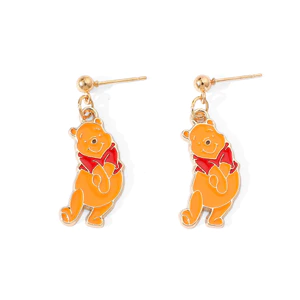 Hoạt Hình Nhật Bản Dễ Thương Anime Winnie the Pooh Hợp Kim Dầu Nhỏ Giọt Bông Tai Trang Sức