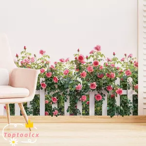 TOPTOOLCX Nhãn Dán Tường Hoa, Hàng Rào Họa Tiết Hoa Tự Dính Đề Can Dán Tường Hoa, Sáng Tạo Nhiều Màu Nền Trang Trí Tường Hàng Rào Thiết Kế Nghệ Thuật Treo Tường Trang Trí Nhà Cửa