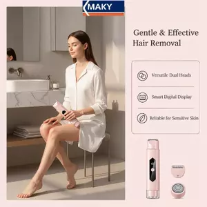 MAKY Di Động Chống Thấm Nước 2 TRONG 1 Tông Đơ Cắt Tóc Hai Đầu Không Đau Ướt Khô Sử Dụng Máy Cạo Râu Toàn Thân Cho Nam Nữ Du Lịch Sử Dụng VN