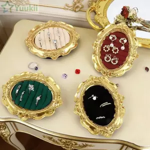 Giá trưng bày trang sức YUUKII, Khung ảnh hình bầu dục bằng nhựa, Nhẫn và trang sức phong cách Retro Châu Âu Khay lưu trữ bàn trang điểm Đồ trang trí trưng bày