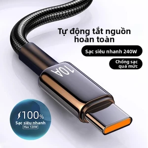 Cáp dữ liệu Typec sạc siêu nhanh 10A Thích hợp cho Huawei VIVO Xiaomi OPPO Glory Cáp sạc điện thoại Android khác nhau Điện thoại di động Cáp sạc ô tô