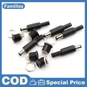 10 Chiếc 5.5mm x 2.1mm Nam DC Cắm Điện Kết Nối Vít Lo Nữ Bảng Soet