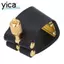 Phụ kiện Saxophone YICA Alto, Dây đeo ống ngậm bằng da và kim loại màu đen, Dây buộc Alto Sax có thể điều chỉnh cho Alto Saxophone