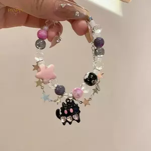 PNPIA- Thời Trang Mèo Trái Tim Kim Cương Giả Pentagram Ngôi Sao Hạt Vòng Tay Nữ Trang Sức Phụ Kiện