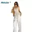 Áo ba lỗ nữ METUBE, Áo hai dây ren mùa hè xếp li, Áo hai dây thêu đa năng Slim Fit đi chơi