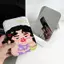 Gương gấp mini họa tiết cô gái tóc đen OPS thời trang gương cầm tay