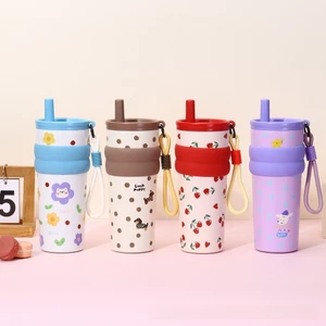 Bình giữ nhiệt đệm tay 680ml BL50 Bình Nước Giữ Nhiệt Phong Cách Hàn Quốc – Thiết Kế Cute, Giữ Nóng Lạnh Cả Ngày