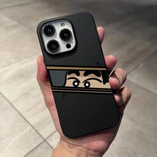 Ốp lưng iPhone 16 13 14 11 15 Pro Max hình Crayon Shin-chan nhìn trộm, chất liệu mềm mờ, tương thích với iPhone 11, 12,